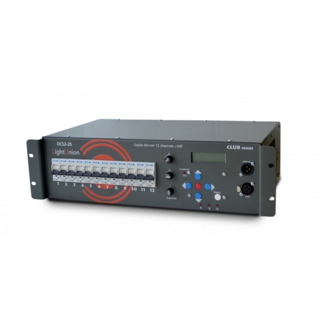 LIGHT UNION DC 12-25 цифровой диммер, 12 каналов по 5 кВт EQ-0006