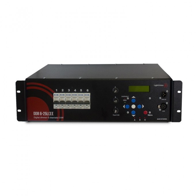 LIGHT UNION DDR 6-25 LСEЕ цифровой диммер, 6 каналов по 5 кВт EQ-0046