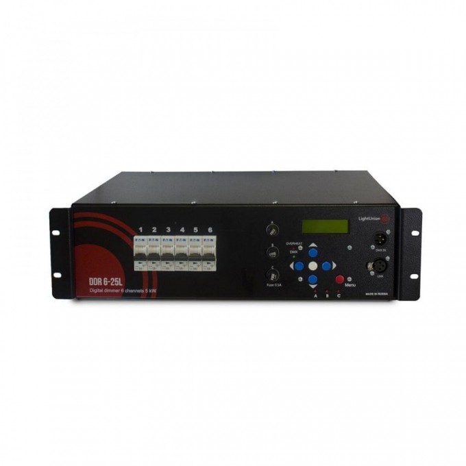 LIGHT UNION DDR 6-25 LE цифровой диммер, 6 каналов по 5 кВт EQ-0047
